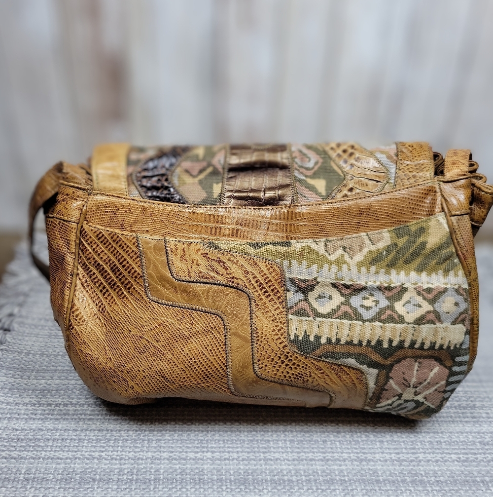 Sharif Reptile Patchwork Crossbody - Picture 2 of 7